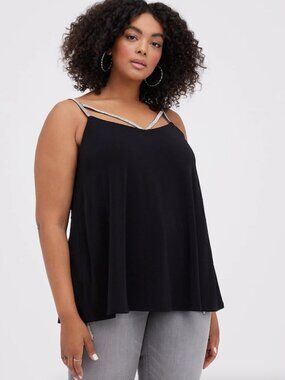 NWT Torrid Swing Cami 5X Studio Knit V Neck Strappy Jewel Plus Size